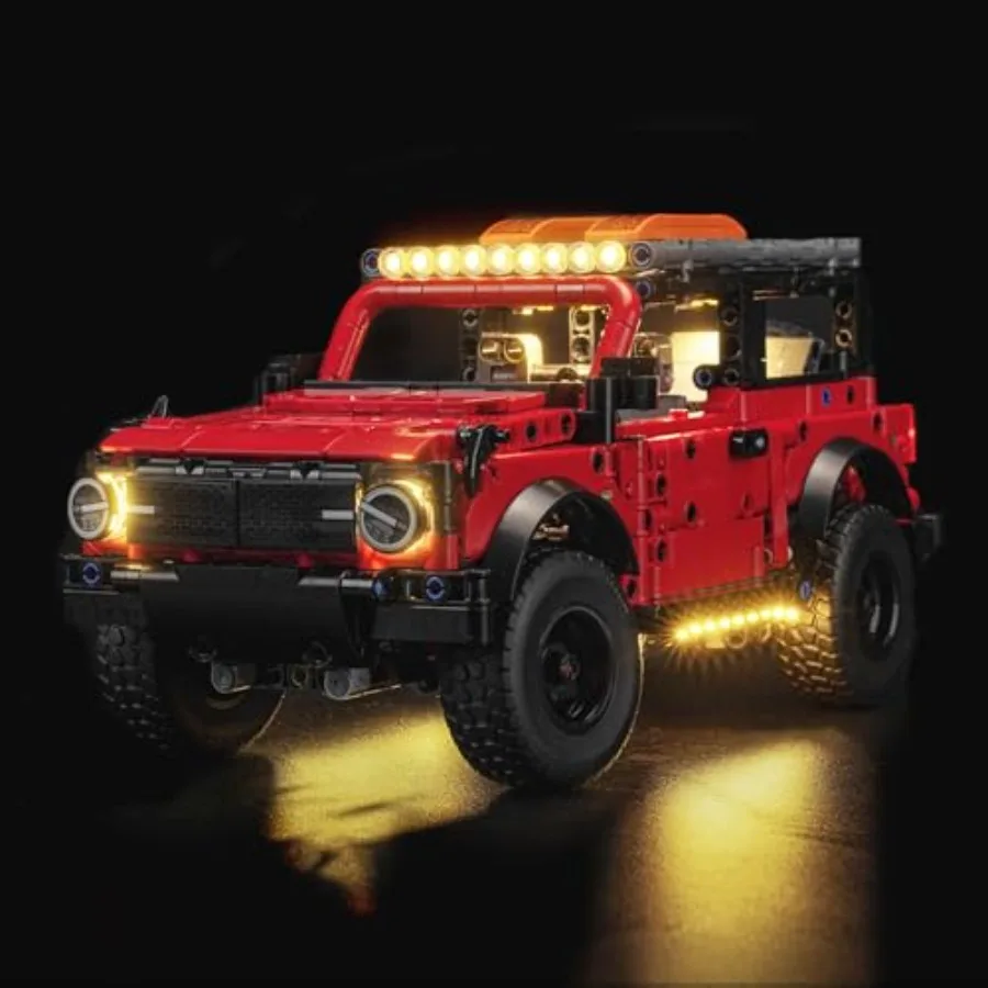 

Светодиодная подсветка, совместимая с Lego Technic Ford Bronco SUV Car - комплект, совместимый с Lego 42213 - модель автомобиля не входит в комплект.
