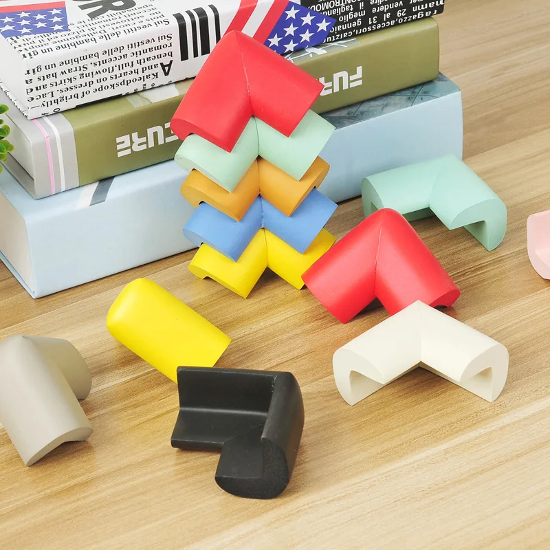 

4 шт., детская безопасность, чехол для края стола, угловая защитная подушка, черная защита для детей, защита стола