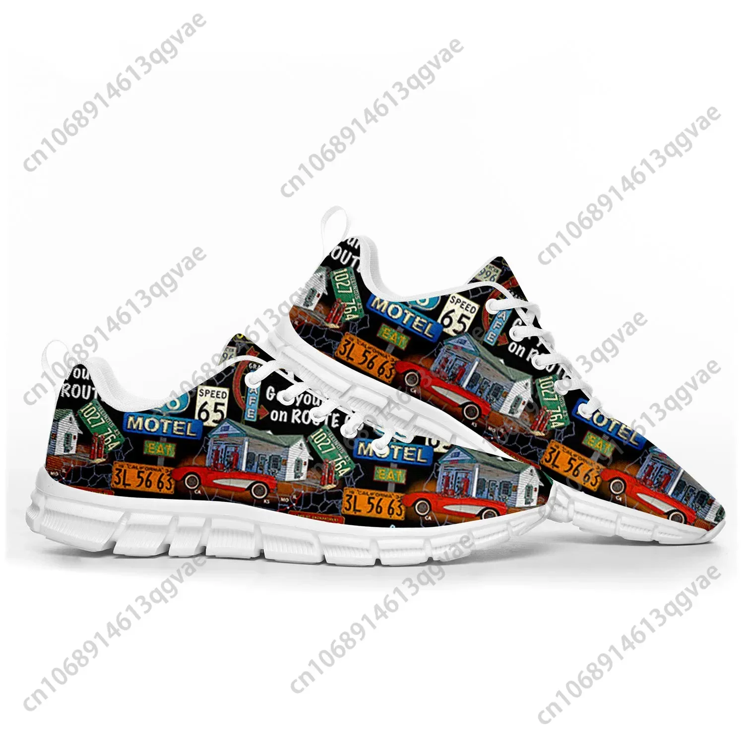 License Car Plate Number Retro Novelty Design Sports Shoes Mens Womens  Custom Sneakers High Quality Shoes