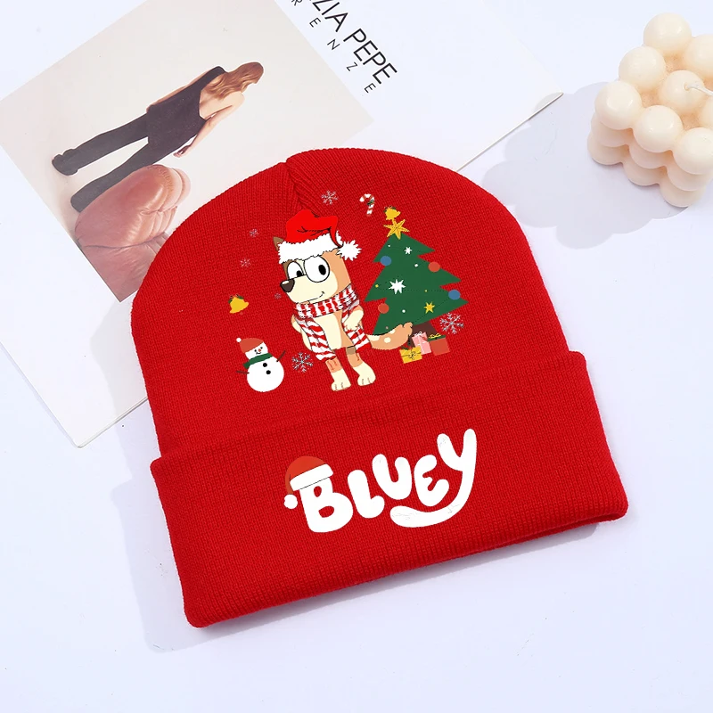 

Blueys Christmas Baby Knitted Hat Cotton Winter Soft Warm Kids Girls Cap Cartoon Children Caps Hats Beanie Bonnet Christmas Gift