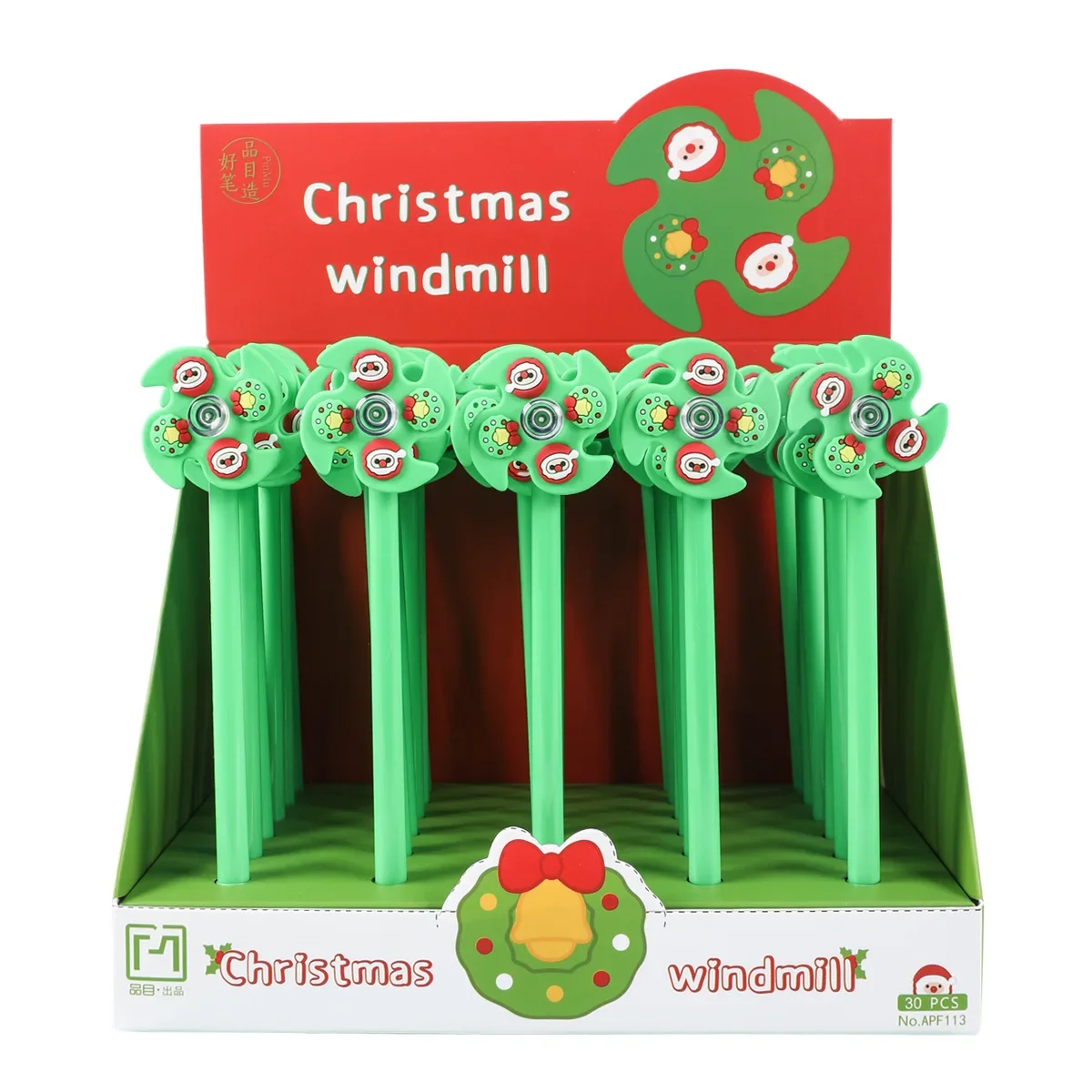 48PCS New Cartoon Creative Festival Neutral Pen Water Pen Signature Pen Christmas Windmill Student Stationery