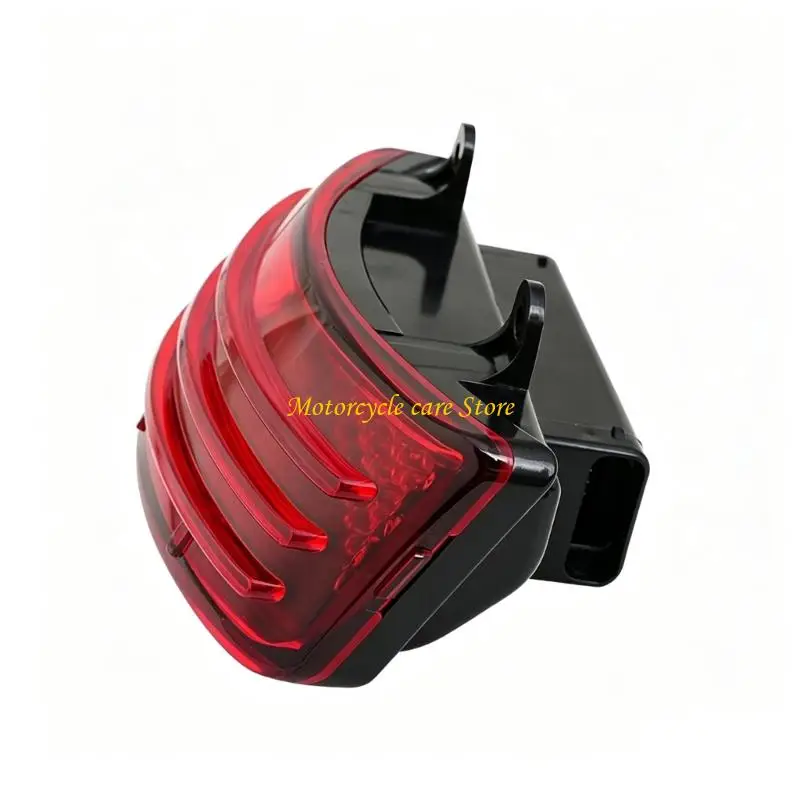 U75F Rear LED Brake and Running Light Assembly with Preformed Mounting Holes, Curved Housing, and Red Layered Lens for Specified