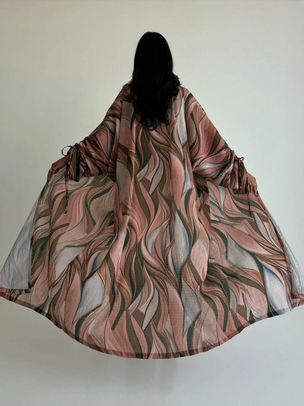 

Eid Print Abaya Women Dress Muslim Cardigan String Sleeve Vestidos Largos Party Jalabiya Ramadan Kaftan Arab Long Robe 2025
