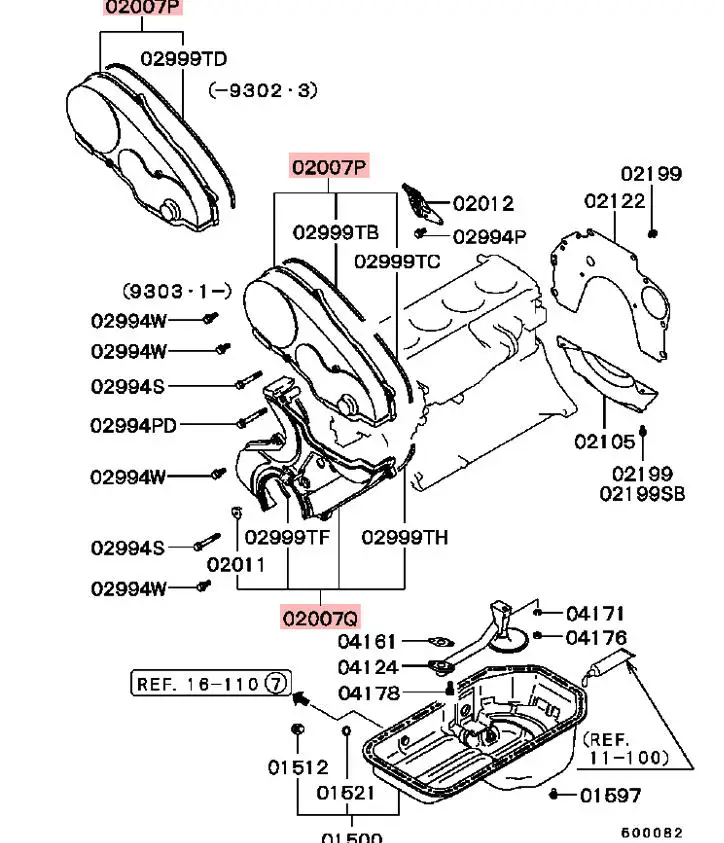 1 Piece 4D56 4D56T 4D55 Engine Upper Top Timing Cam Belt Cover for