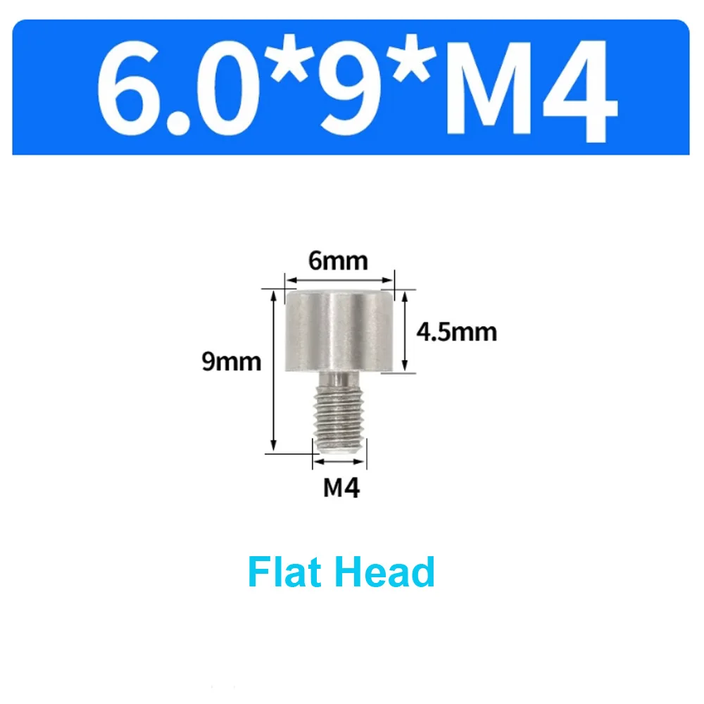 10 Stück/Beutel Edelstahl 303 Positionierstifte M6 Konischer Rundkopf mit Flachkopf Außengewinde Metall-Einsatzschraube 5mm Verriegelungsbefestigung – Detail 21