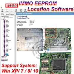 Il Software di localizzazione Immo off EEPROM mostra il numero di chiavi di posizione dei dati del Transponder autorizzato originale per la programmazione delle chiavi del creatore di chiavi