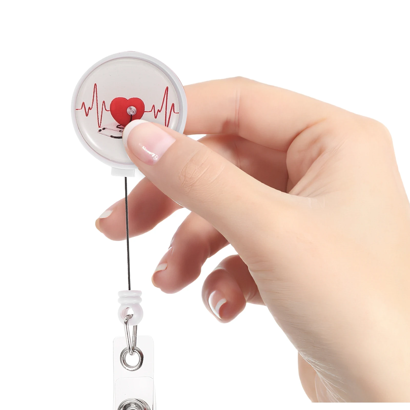 

2pcs Retractable Holders For Nurses Id Card Holder Key Chain Portable Badge Clip Business Card Organizer Lightweight Name Tag