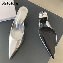 Eilyken 2024 Spring New Brand Women Slipper Pointed Toe Slip On Ladies Mules Thin Low Heel Outdoor Dress Sandal Shoes