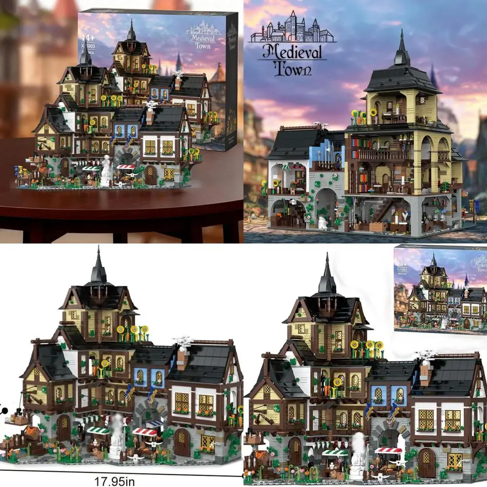 

Adult Viking Village Town Center Building Set with 3867 Pieces, Architectural Toy for Creative Play