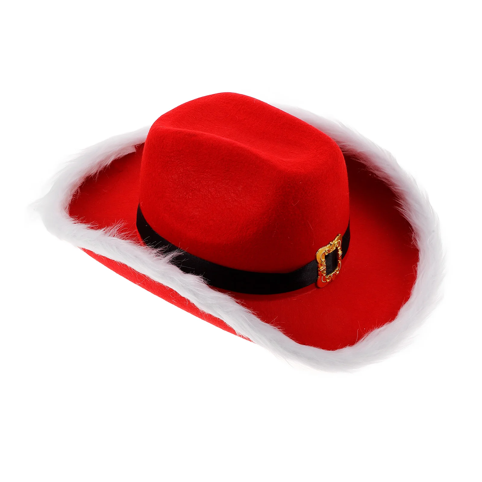 Christmas Western Cowboy Hat Cowgirl Santa Hats Party Supplies Non-woven Fabric Funny