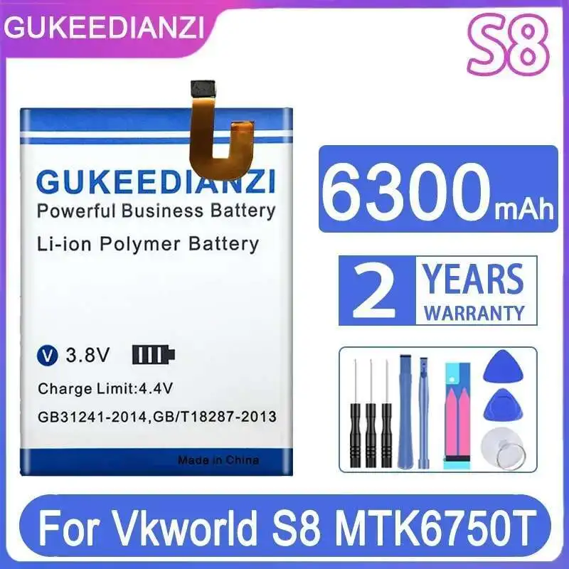 

Long-Lasting High Compatibility Mobile Phone Battery For Vkworld S8 MTK6750T 6300Mah
