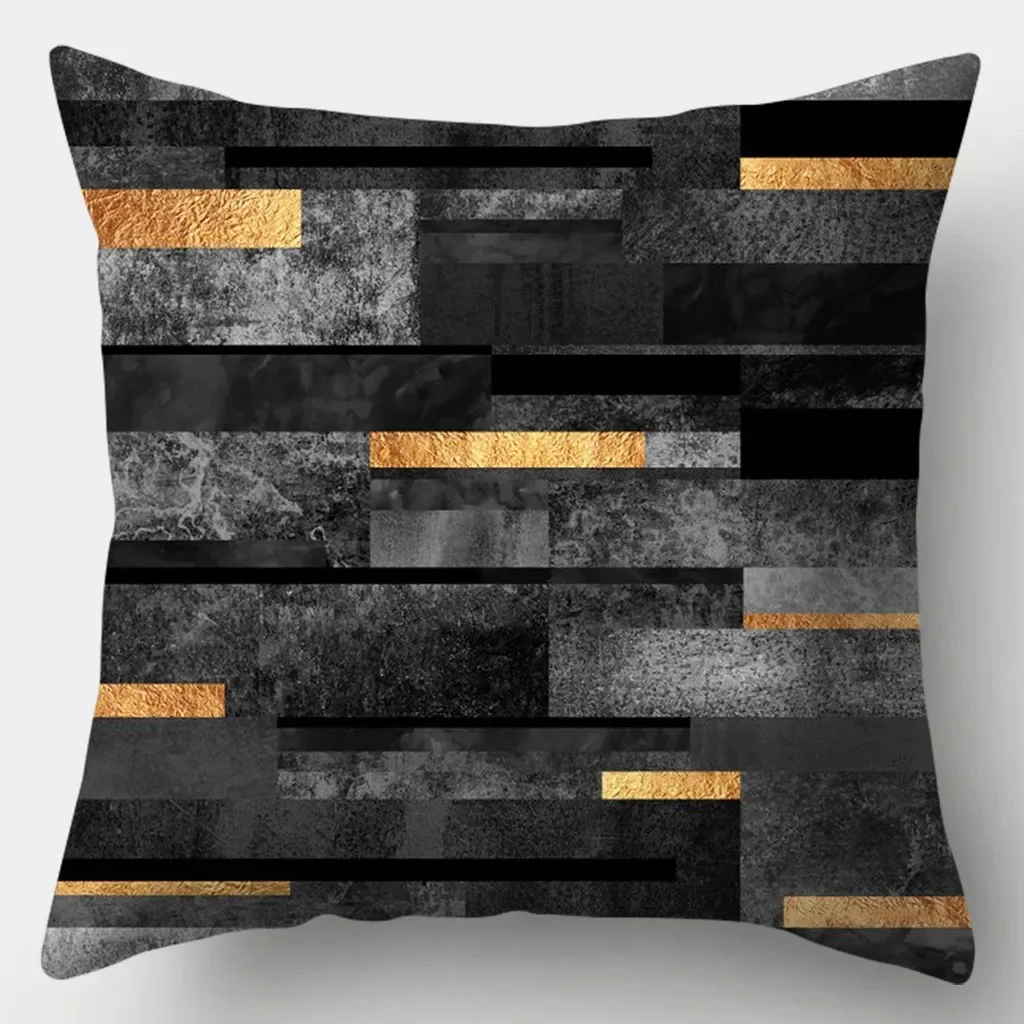 Light luxury  fashion black gold pattern pillowcase creative  living room sofa bedroom home decoration pillowcase 40x40cm 50x50