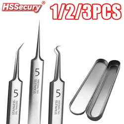 1/2/3pcs Stainless Steel Tweezers German Straight Precision Maintenance Industrial Repair Home Eyebrow DIY Tweezer Tools Set