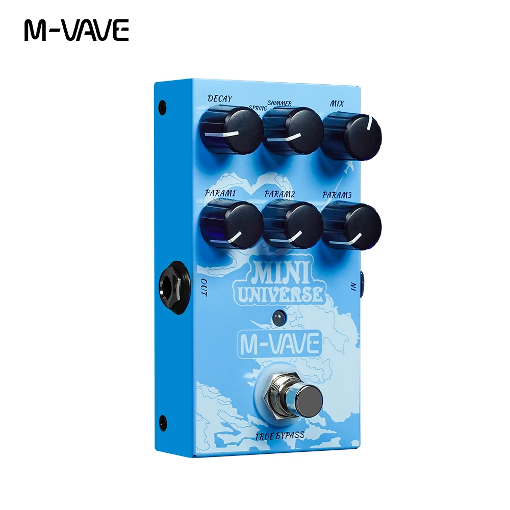 M-VAVE MINI-UNIVERSE Electric Guitar Reverb Effects Pedal 9 Reverb Effects Room/Shimmer/Lofi/Spring Reveb Guitar Pedal Parts