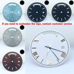 31mm dial and hands fit 8285 movement upper and lower dual calendar dial Green Light blue green luminous watch accessories