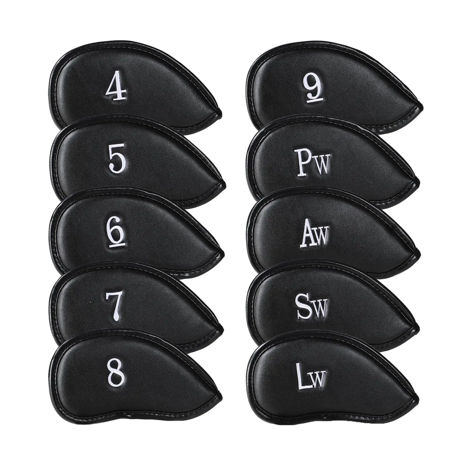 

Golf Headcovers Head Covers Fit Main Irons Clubs Value 10 Pack Protection Waterproof Universal Embroidered Leather Cover Sets
