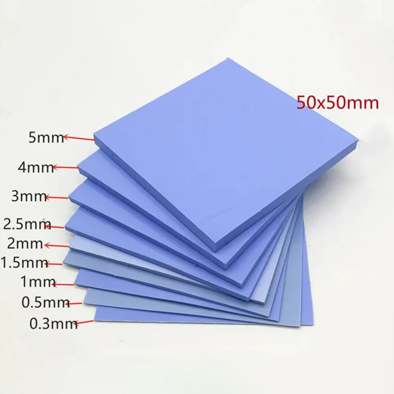 0.3/0.5/1/1.5/2/2.5/3/3.5/4/4.5/5/6/78mm  Resfriamento Silicone Thermal Silicone Sheet Para Dissipador  Laptop CPU LED Cooler