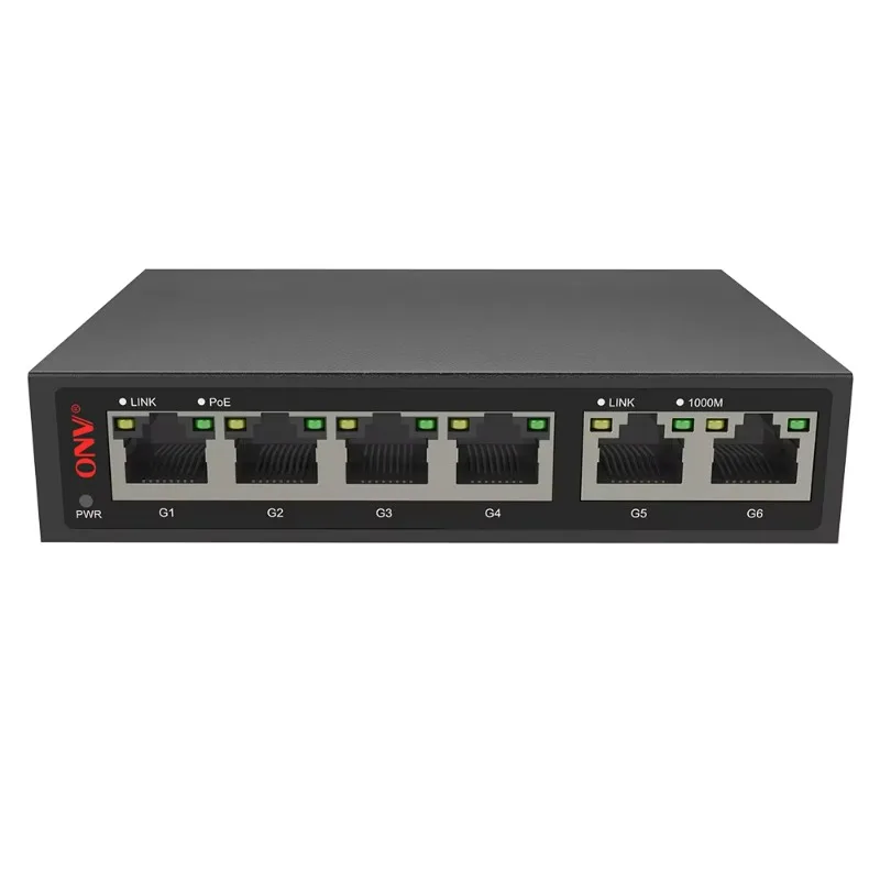 90W PoE++ Brand 6*1000M Gigabit Unmanaged 90W PoE Switch DC52V for CCTV IP Cameras System in Stock