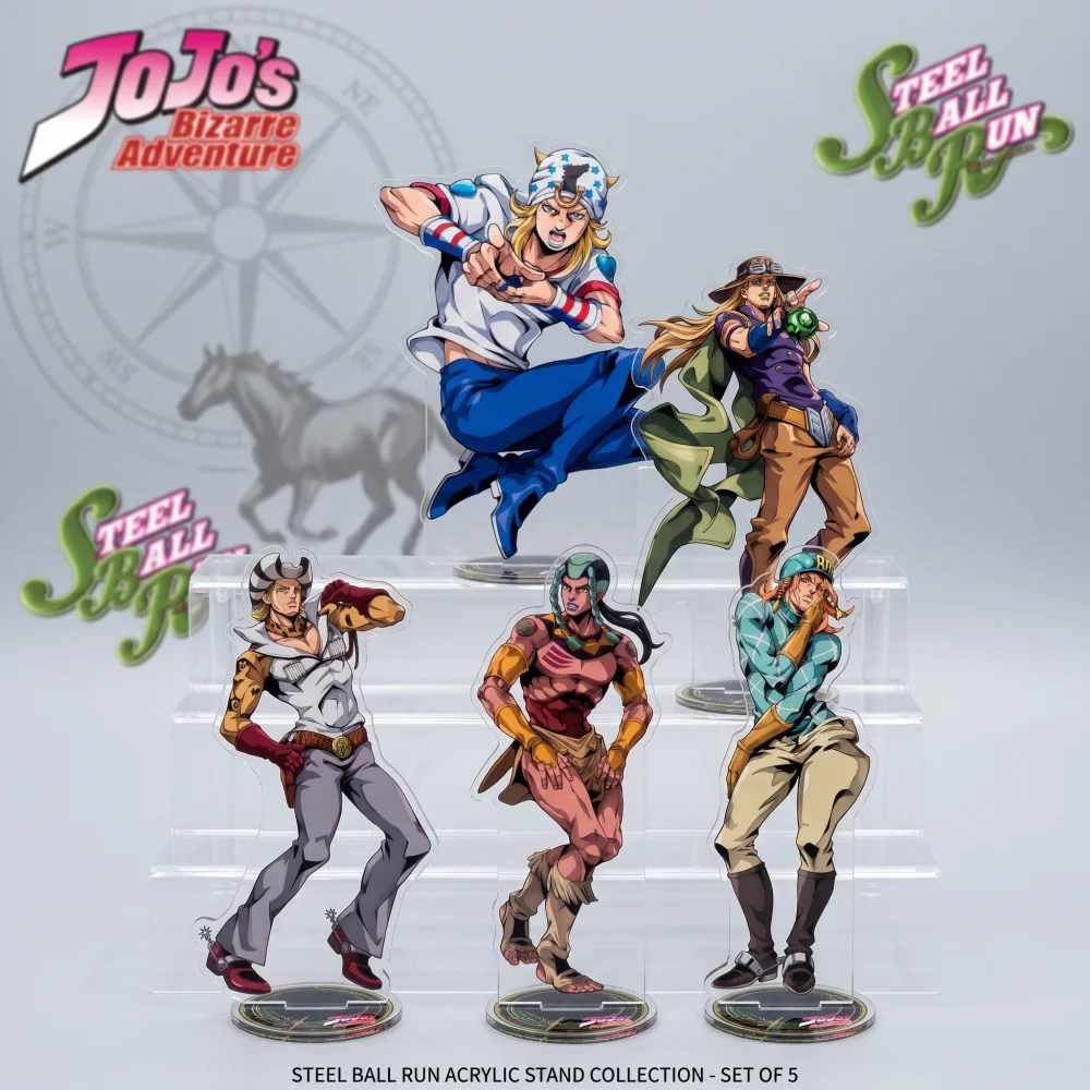 Anime JoJo Bizarre Adventure Steel Ball Run Acrylic Stand Figures Johnny Joestar Cosplay Model Plate Desk Decor Gift Keychain