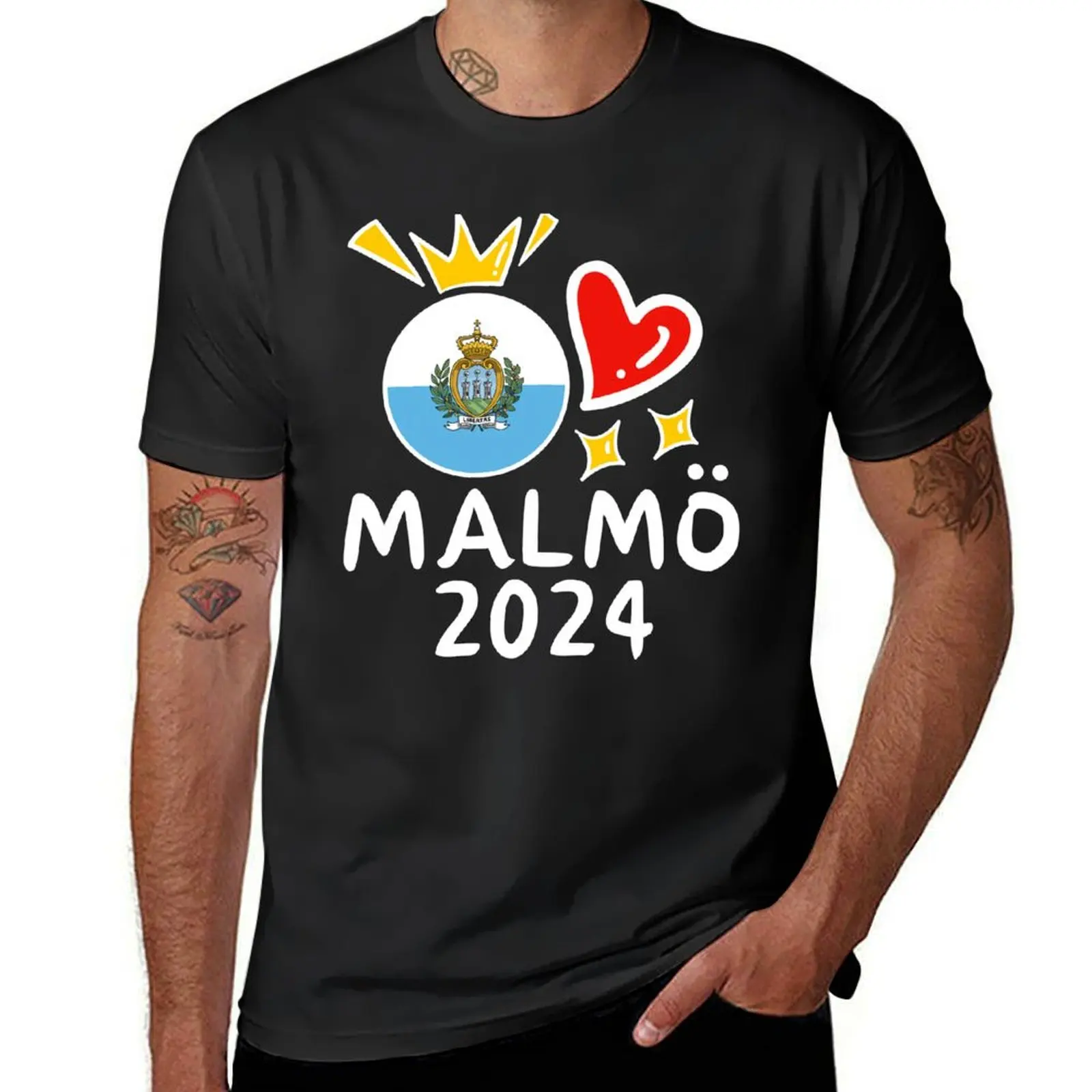 Eurovision 2024 Song Contest Malmo San Marino Winner T-Shirt vintage cute tops new edition mens graphic t-shirts anime