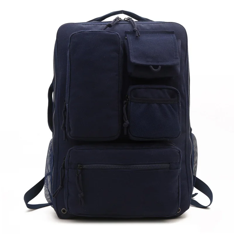 حقيبة ظهر للرجال بلون سادة للاستخدام الخارجي، حقيبة سفر للكمبيوتر المحمول متعددة الوظائف، حقيبة كتف رياضية ذات سعة كبيرة #3