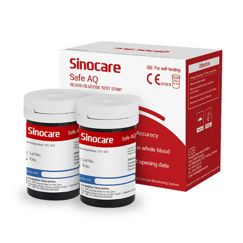 diabetes medical test Sinocare Safe AQ Blood Glucose Test Strips ( for Safe AQ Smart, Safe AQ Voice only)