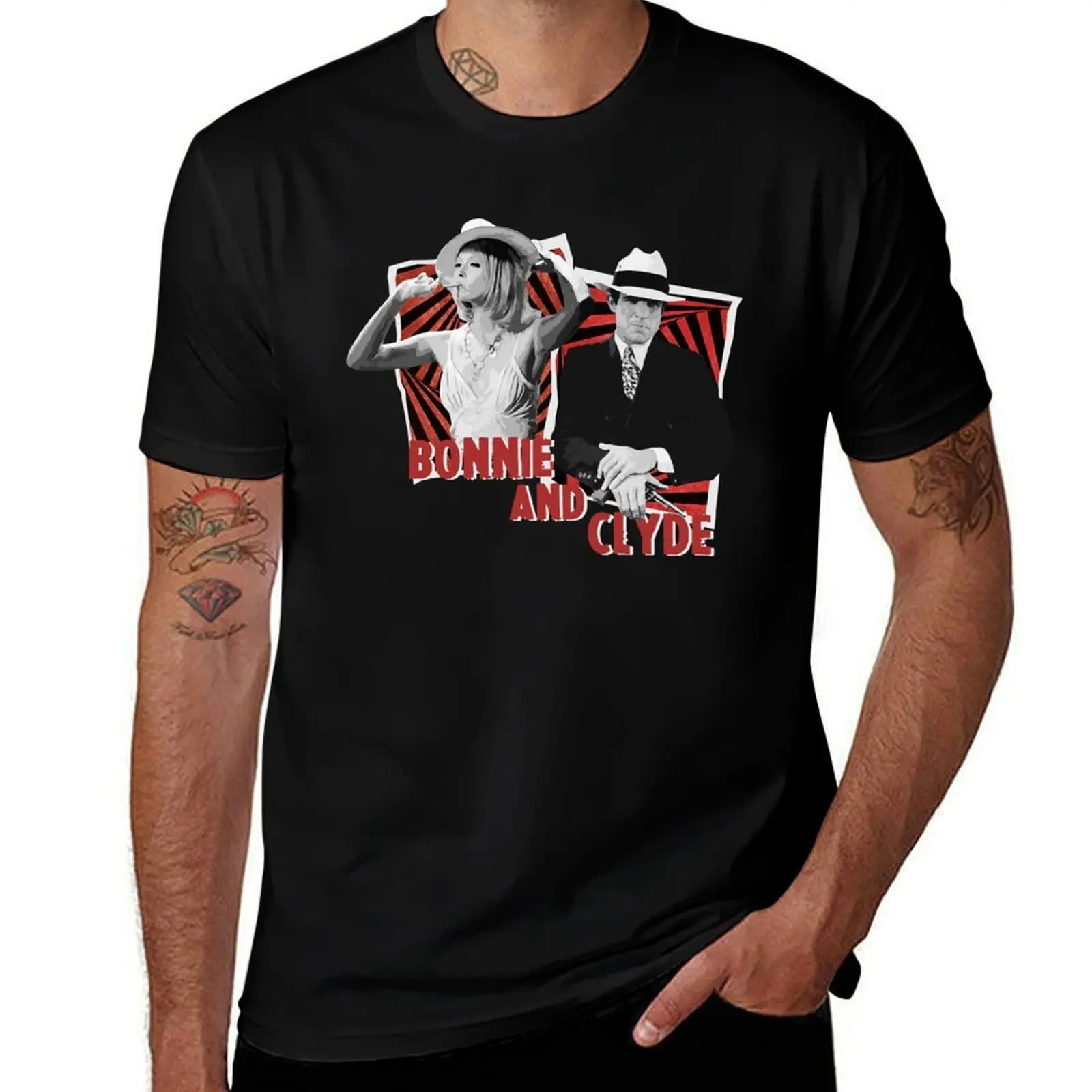 

Bonnie and Clyde - Warren Beatty and Faye Dunaway T-Shirt Comfortable Workout Short Sleeve Shirt