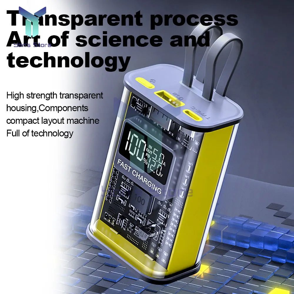 18650/21700 Battery Charger Case DIY Power Bank Box PD22.5W Fast Charging Case 10000mAh Polymer Battery Charging Power Bank Box