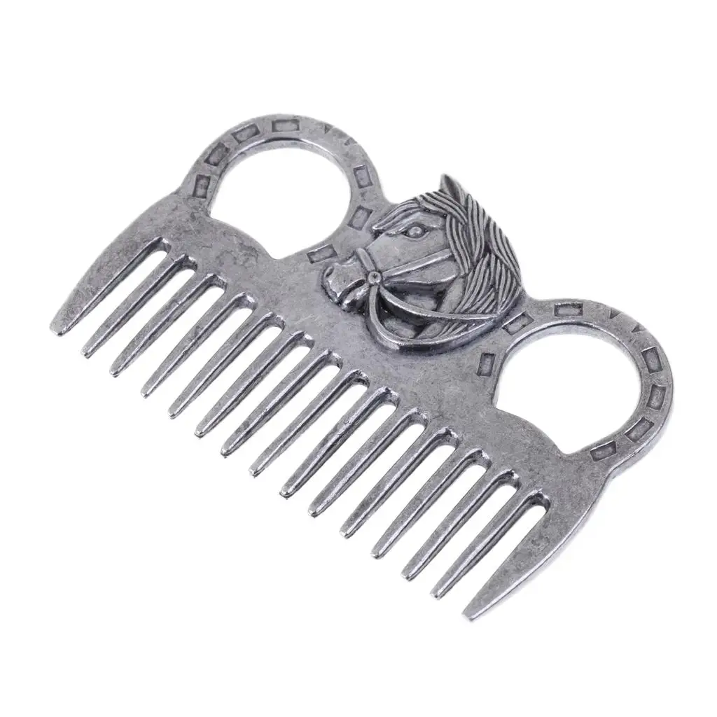 Stainless Steel Horse Comb Metal Curry Brushing Cleaning Tool Equestrian