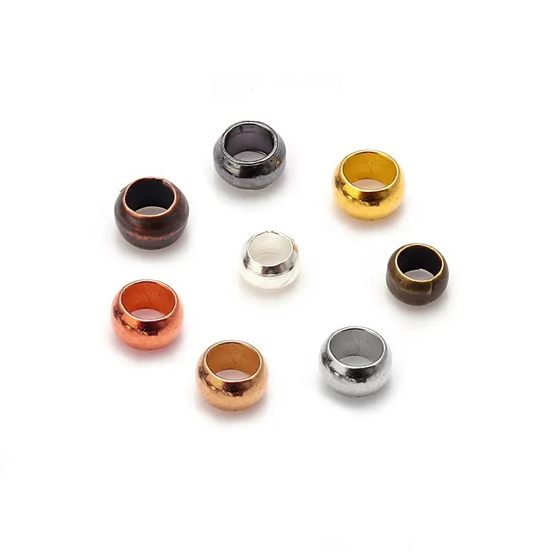 200pcs/lot 2/2.5/3/3.5/4mm Copper Spacer Beads Loose Beads Big Hole Beads For Jewelry Making DIY Handmade Accessories