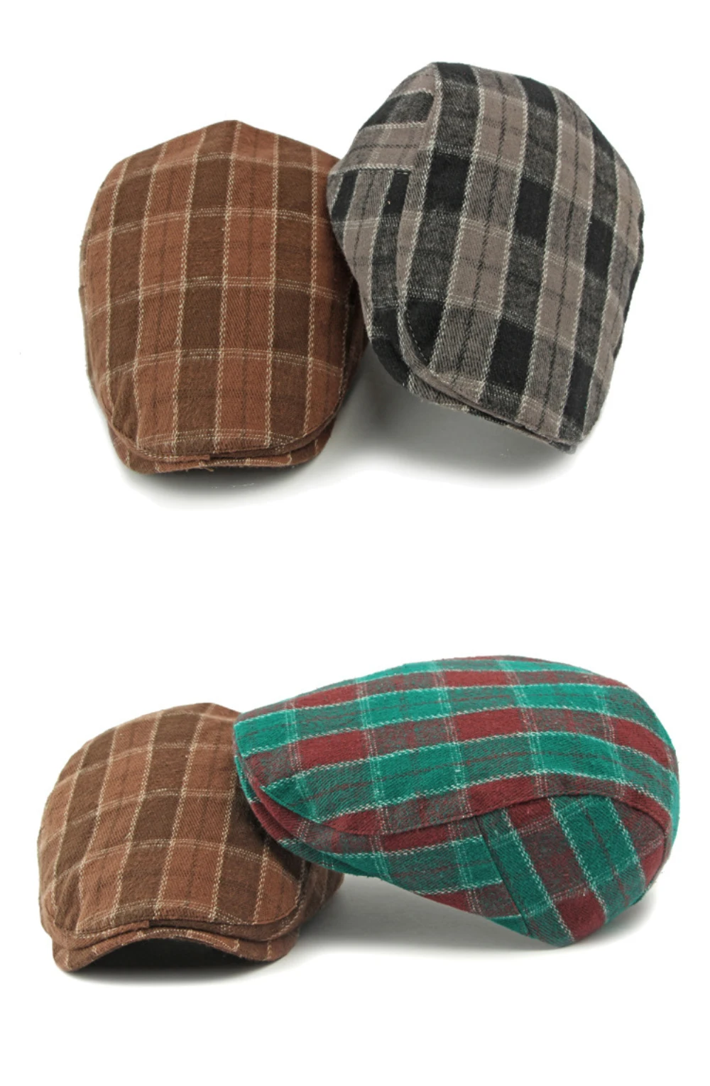 HT4947 Berets Neue Herbst Winter Caps für Männer Frauen Plaid Künstler Maler Baskenmütze Hut Männlich Weiblich Ivy Flache Kappe Einstellbare Baskenmütze Kappen – Detail 3