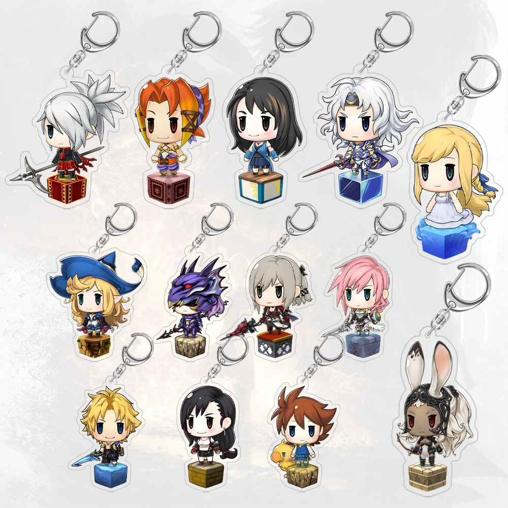 Final Fantasy Ravus Wakka Rinoa Cecil Yuffie Vivi Kain Aranea Lightning Tidus Tifa Bartz Acrylic Keychain Fans Pendant Gift