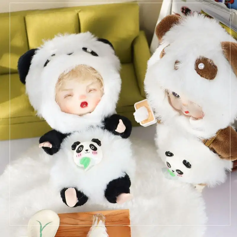 

Plush Simulation Dolls Toy With Removable Panda Clothes Cute Sleeping Baby Doll For Kids Dolls