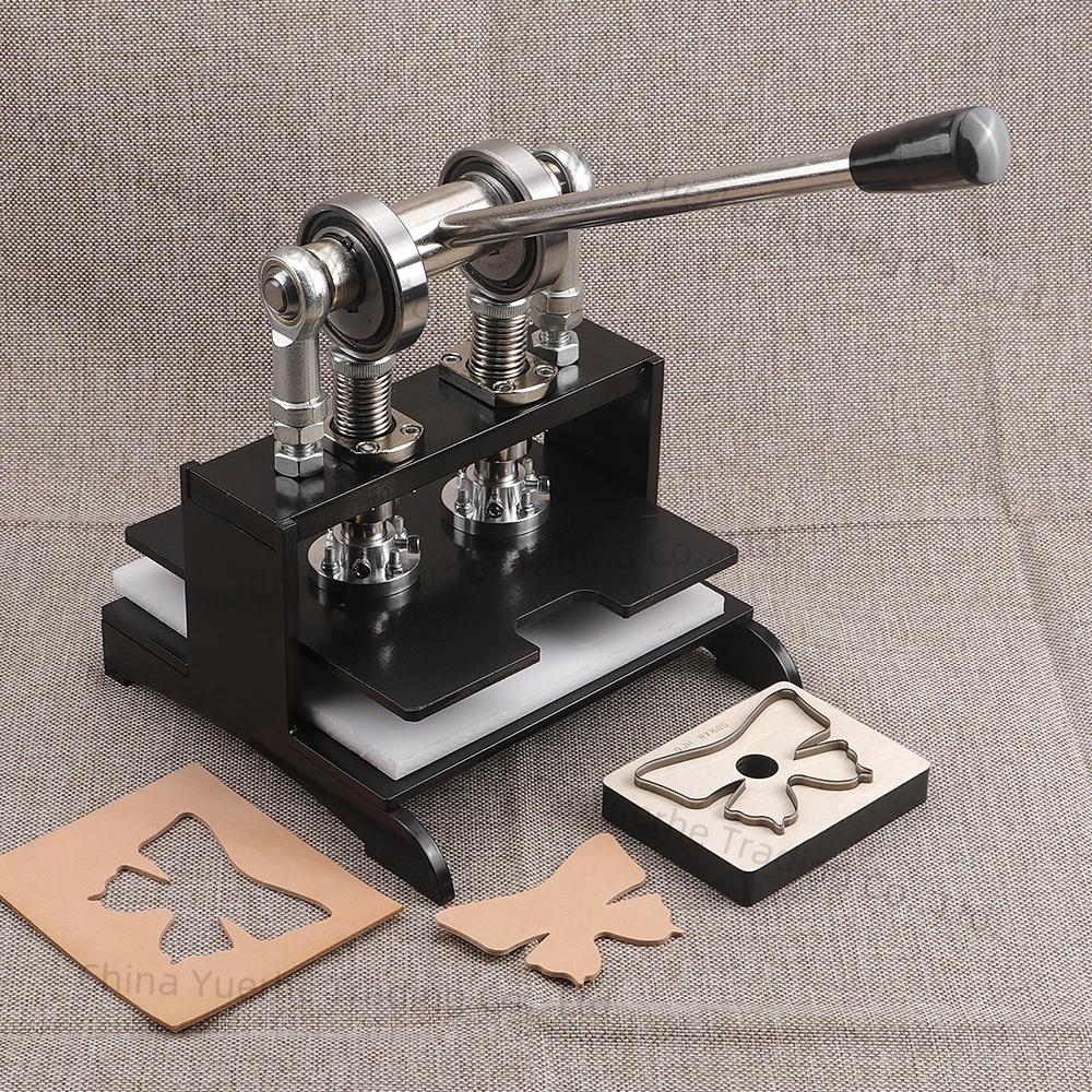 

Heavy-Duty Handmade Leather Cutting Machine, Embossing Plate Die Cutter,Dual Guide Shafts Die Cut Machine - Various of Materials