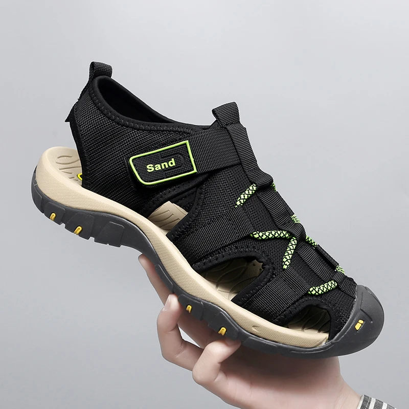 

2025 Summer Men's Sandals Large Fashion Platform Walking Breathable New Leisure Sneaker Outdoor Beach Baotou Slippers 38-48