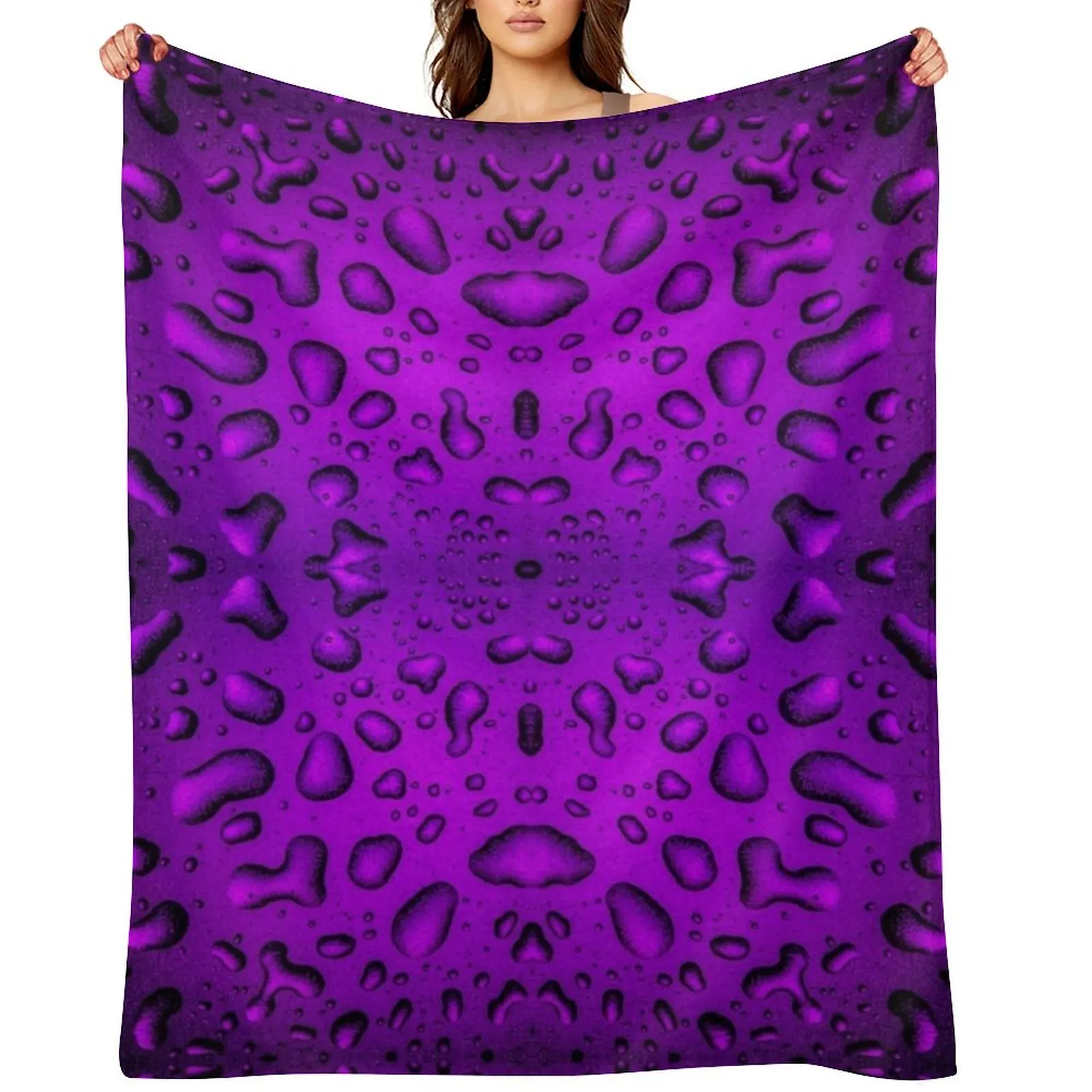 

Cool Grainy Purple water drops cool summer fresh Throw Blanket Soft blankets ands Extra Large Throw Winter beds Blankets