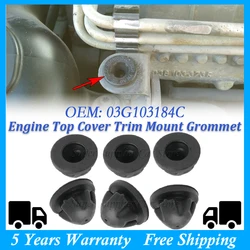 For A3 8P1 2.0 1968 Ccm 6Pcs Car Engine Cover Grommet Rubber Trim Engine Top Cover Trim Rubber Mount Grommet 03G103184C