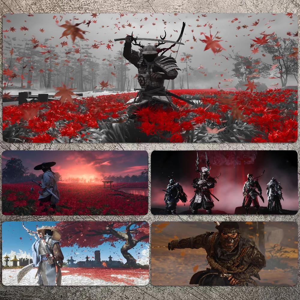 

1pc Ghost Of Tsushima Non-slip Mouse Pad Suitable For Office Computers Laptops E-sports Game Desk Mats XXL Keyboard