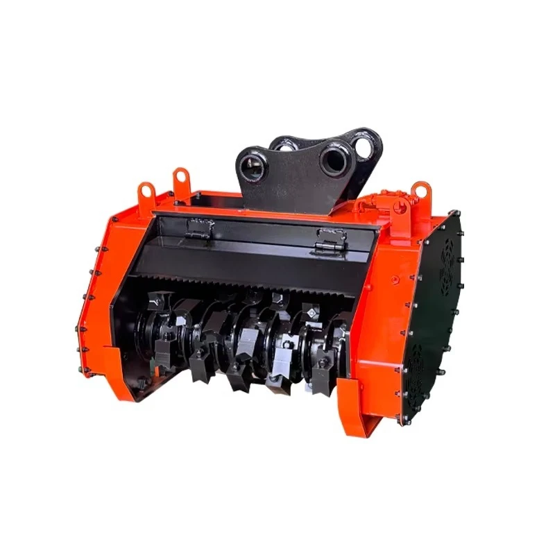 Excavator lawn mower accessories cutting shrubs and branches excavator