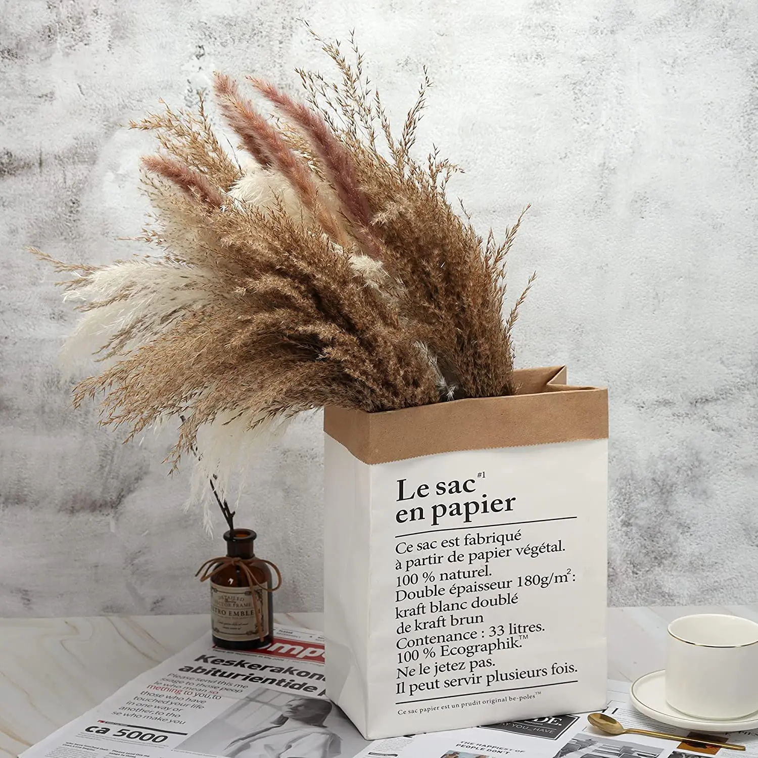 Wedding Arrangement 5/10/15Pcs Dried Pampas Grass Decor Dried Flower Bunch Natural Plants For Home Christmas Room Decorations