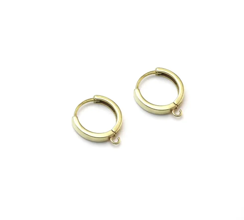 10pcs Brass Ear Hoops, Leverback Earring Hooks, Earrings Making, 17.5x15.5mm, Raw Brass Ear Wire, Jewelry Supplies -R1017 - view 3
