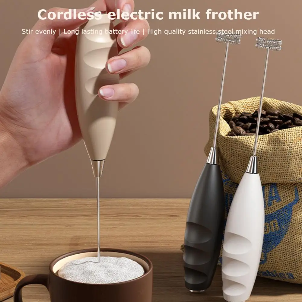 Wireless Electric Milk Frother Battery-Powered Handheld Foamer Coffee Cream Soup Peanut Butter Egg Whisking Baking Accessories view 5