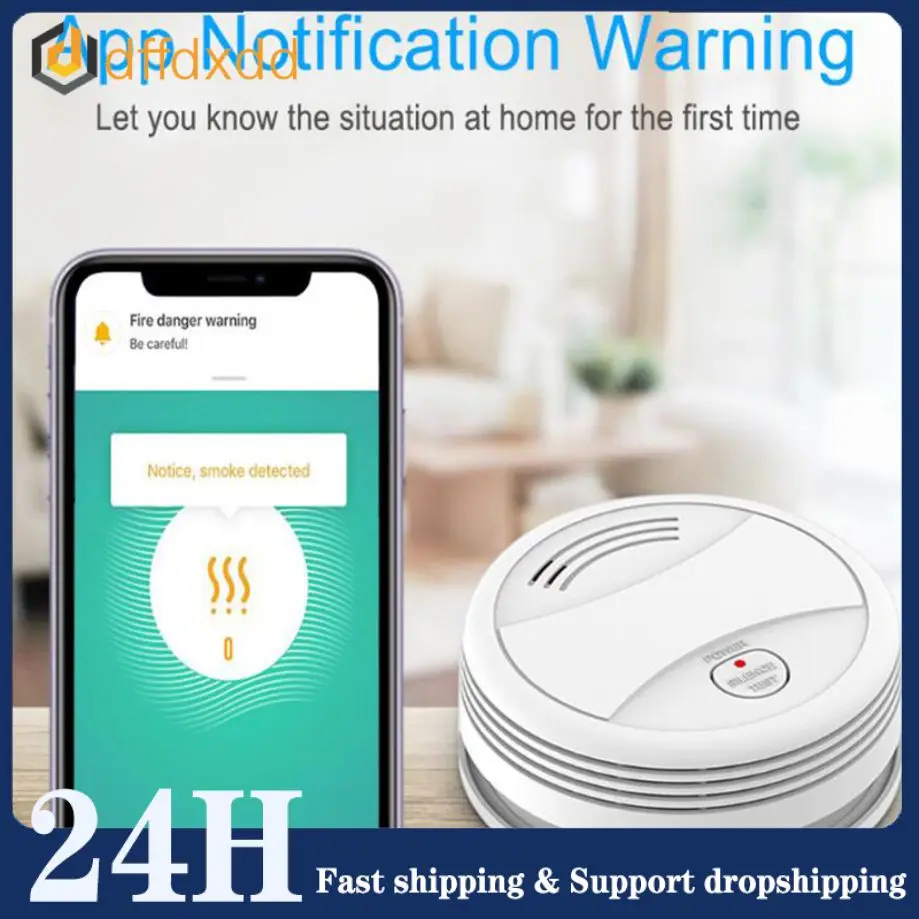 Rode Led Flash Wifi Rookmelder Drukken Standalone Sensor Rookmelder Draadloze Afstandsbediening Brandalarm Home Security Systeem Timing