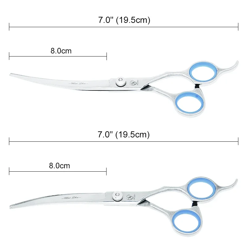 7-calowe Meisha profesjonalne nożyczki do sierści zwierząt nożyce do pielęgnacji psów proste zakrzywione nożyce do cięcia zwierząt strzyżenie narzędzia B0010A