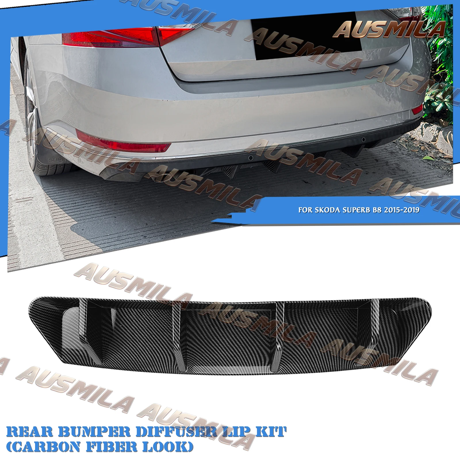 Rear Bumper Spoiler Bracket Lower Lip Splitter For Skoda Superb B8 2015 2016 2017 2018 2019