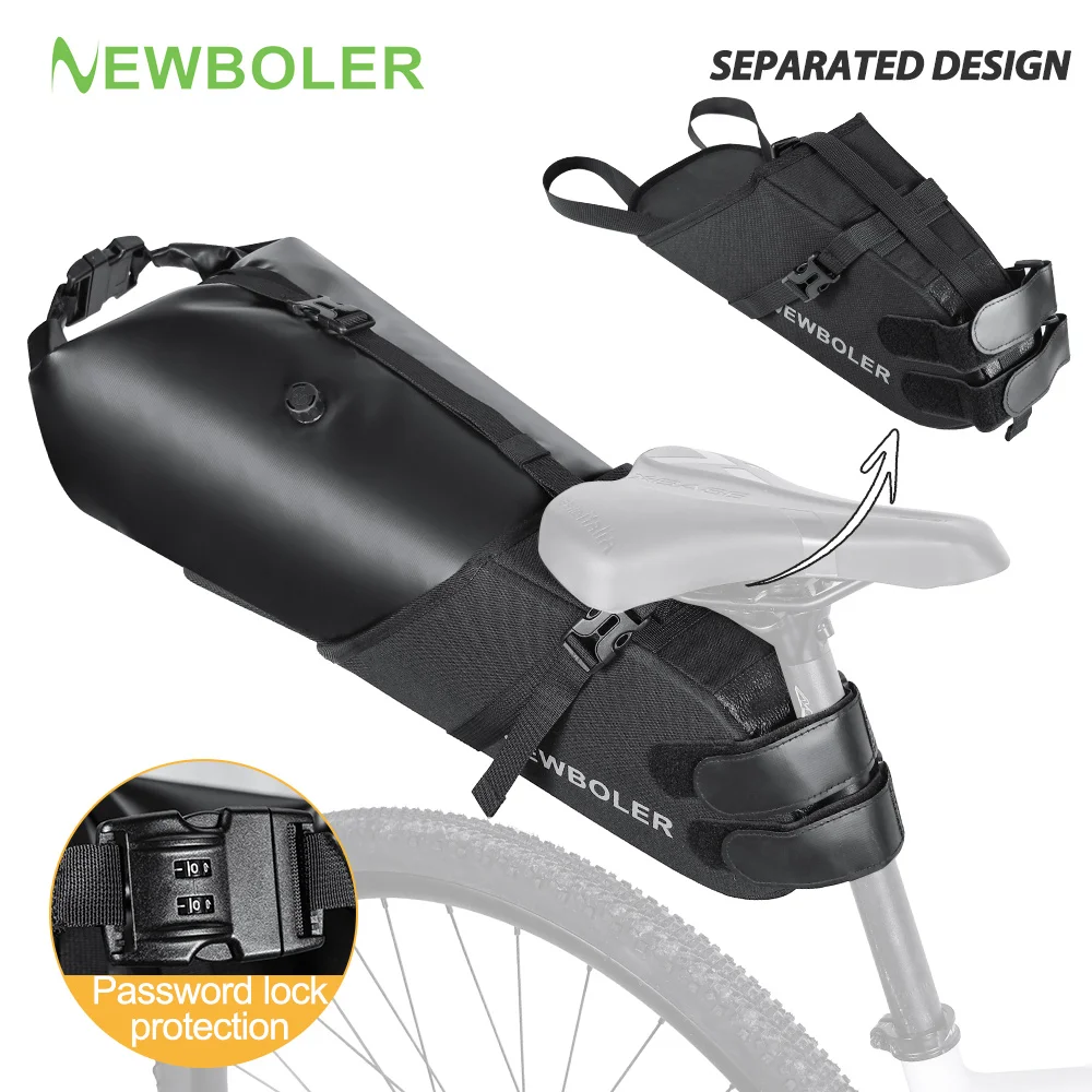 

NEWBOLER Bike Saddle Bag Stable Not Shaking 18L Big Capacity Removable Dry Bag Waterproof For MTB Road Gravel Bike Bikepacking