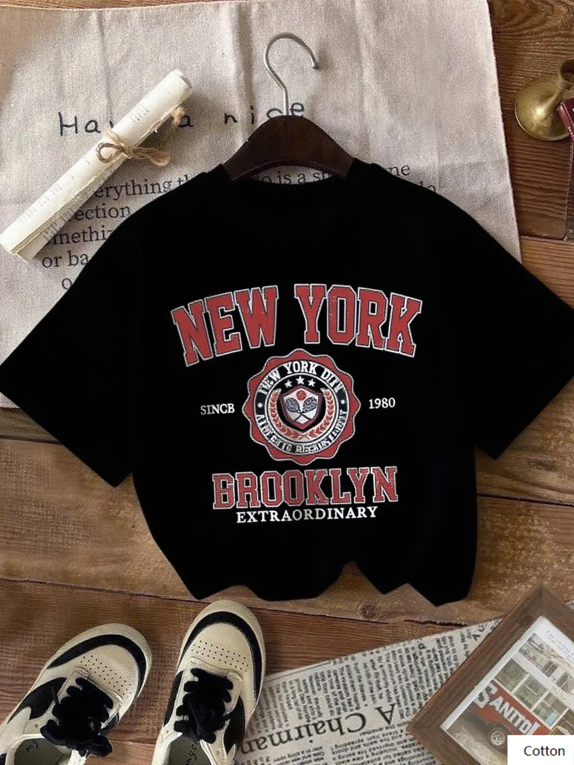 

Мягкая хлопковая футболка с винтажным нью-йоркским дизайном отлично подходит для тех, кто усредит город - модная футболка в стиле «Вдохновленная» S-4XL