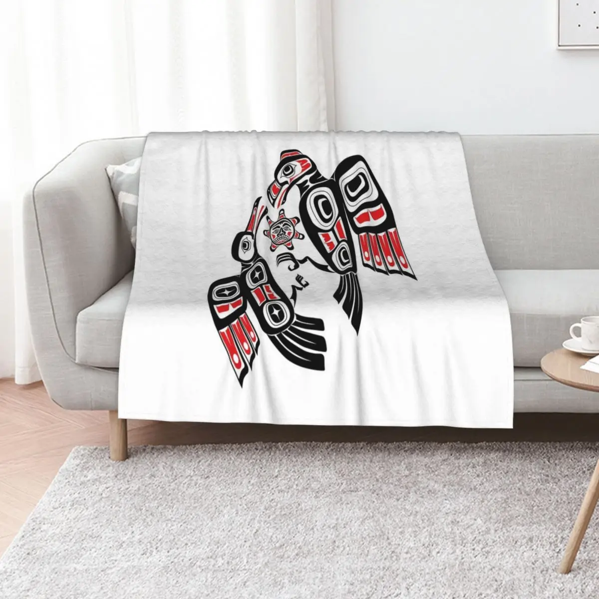 Haida Eagle Battles Raven for the Light Throw Blanket Retros Plush Summer Picnic decorative Blankets