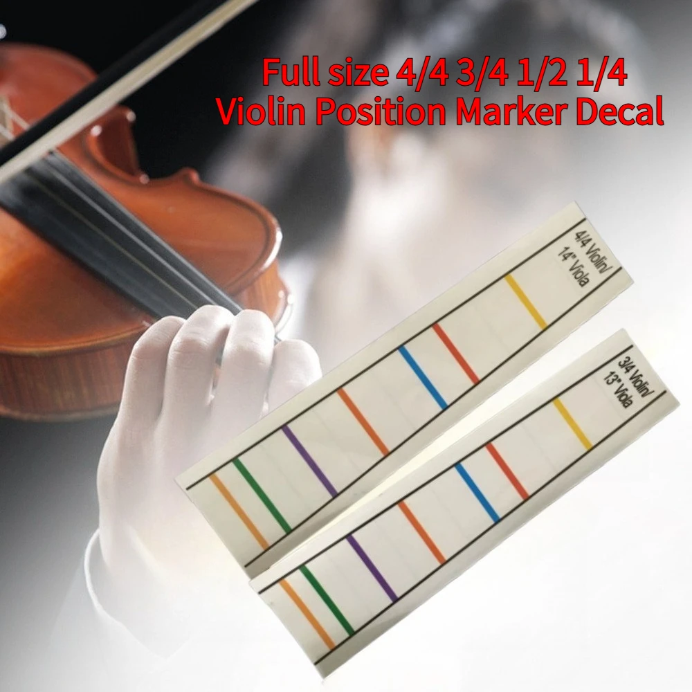 3pcs Full Size 4/4 3/4 1/2 1/4 1/8 Violin Position Marker Decal Fingerboard Fret Guide Label Finger Violin Sticker Accessories