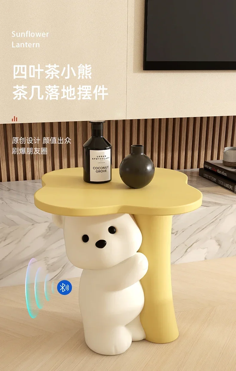 Tavolino da caffè con orsetto carino, ornamento per soggiorno, mobile TV dal pavimento al soffitto, decorazione sul comodino, articoli per la casa